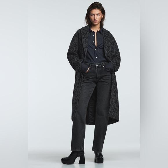 Zara WOOL BLEND PRINTED COAT - Picture 8 of 14